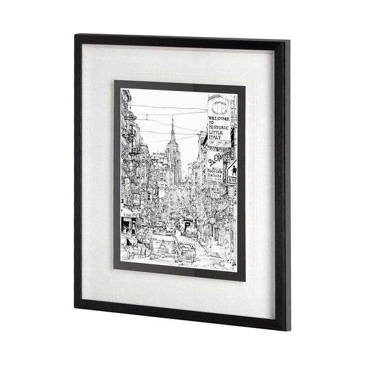 Mercana - B&W City Scene II by Melissa Wang a Hand Embellished Textured Framed Art Print Matted under Glass - 11868 view 2