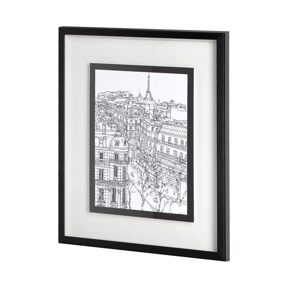 Mercana - B&W City Scene IX by Melissa Wang a Hand Embellished Textured Framed Art Print Matted under Glass - 11874 view 2
