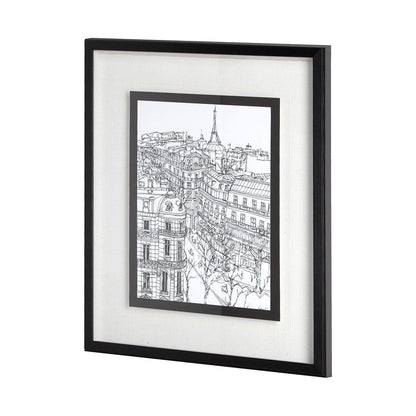 Mercana - B&W City Scene IX by Melissa Wang a Hand Embellished Textured Framed Art Print Matted under Glass - 11874 view 2