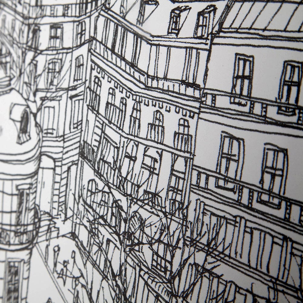 Mercana - B&W City Scene IX by Melissa Wang a Hand Embellished Textured Framed Art Print Matted under Glass - 11874 view 4