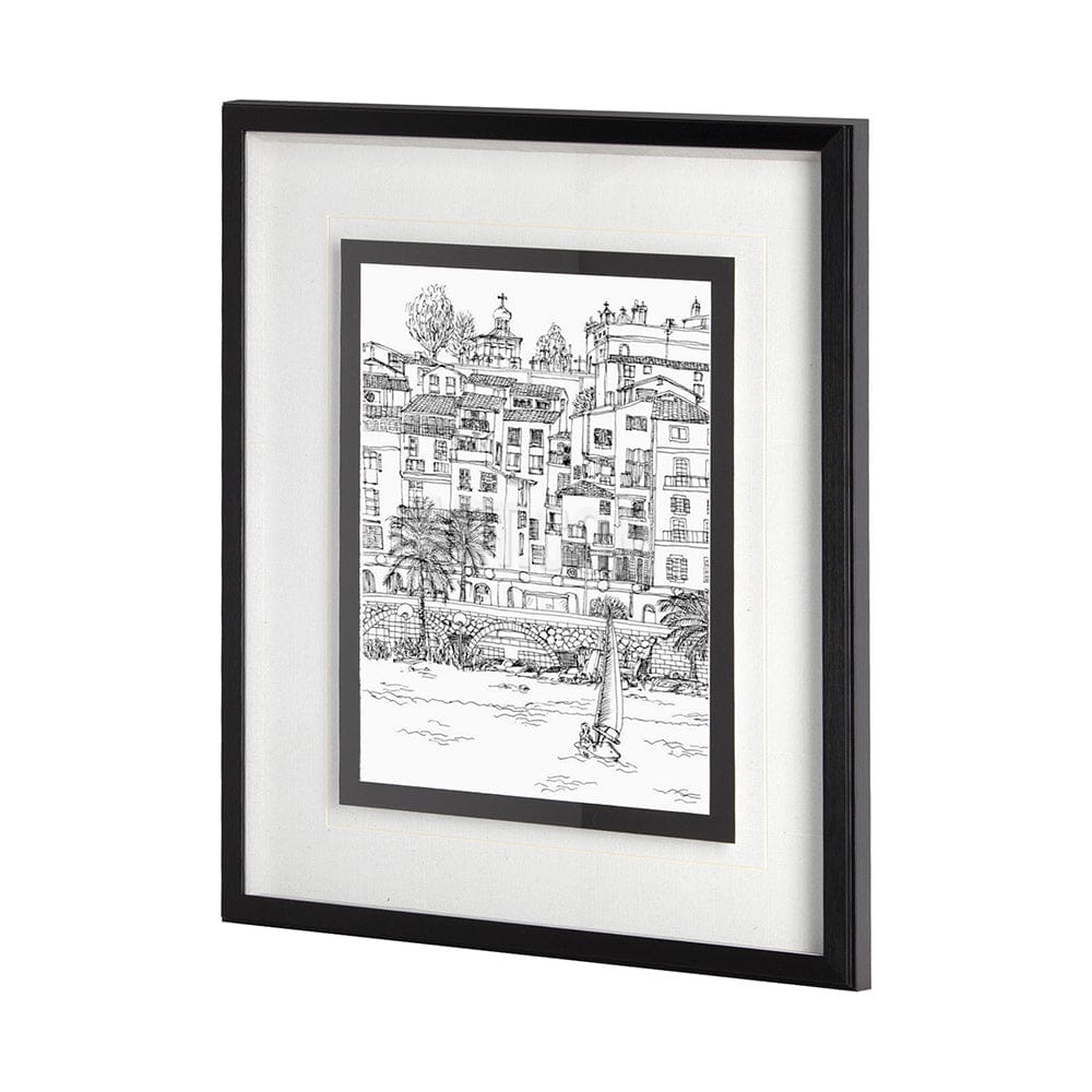Mercana - B&W City Scene V by Melissa Wang a Hand Embellished Textured Framed Art Print Matted under Glass - 11870 view 2