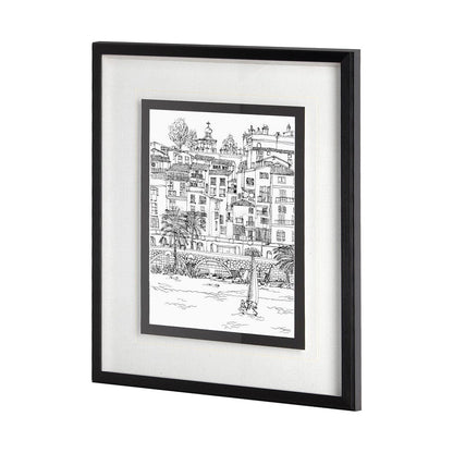 Mercana - B&W City Scene V by Melissa Wang a Hand Embellished Textured Framed Art Print Matted under Glass - 11870 view 2