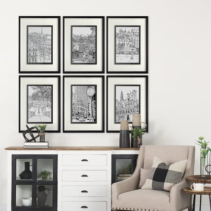 Mercana - B&W City Scene VI by Melissa Wang a Hand Embellished Textured Framed Art Print Matted under Glass - 11871 view 4