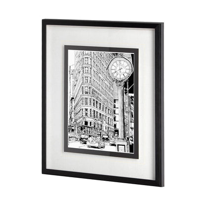 Mercana - B&W City Scene VII by Melissa Wang a Hand Embellished Textured Framed Art Print Matted under Glass - 11872 view 2