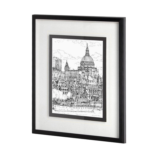 Mercana - B&W City Scene X by Melissa Wang a Hand Embellished Textured Framed Art Print Matted under Glass - 11875 view 2