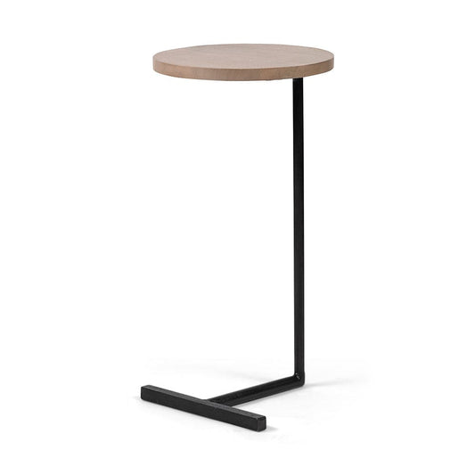 Mercana - Ballatine 15L x 15W x 27H Brown Wood Round Top w/ Black Metal Base Accent Table - 68486 view 1