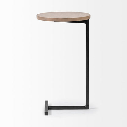 Mercana - Ballatine 15L x 15W x 27H Brown Wood Round Top w/ Black Metal Base Accent Table - 68486 view 3