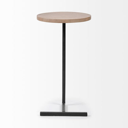 Mercana - Ballatine 15L x 15W x 27H Brown Wood Round Top w/ Black Metal Base Accent Table - 68486 view 4