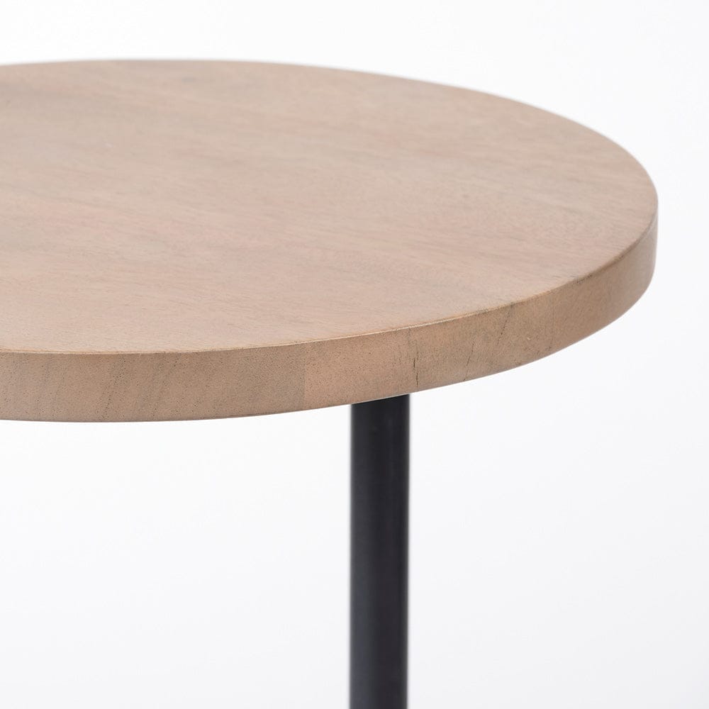 Mercana - Ballatine 15L x 15W x 27H Brown Wood Round Top w/ Black Metal Base Accent Table - 68486 view 5