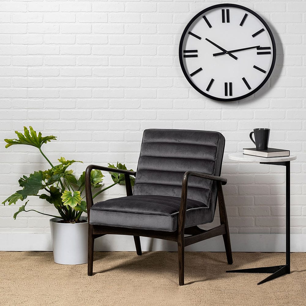 Mercana - Ballatine II 15L x 15W x 27L White Marble Round Top White w/ Black Metal Base Accent Table - 68487 view 7