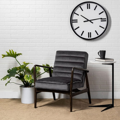 Mercana - Ballatine II 15L x 15W x 27L White Marble Round Top White w/ Black Metal Base Accent Table - 68487 view 7