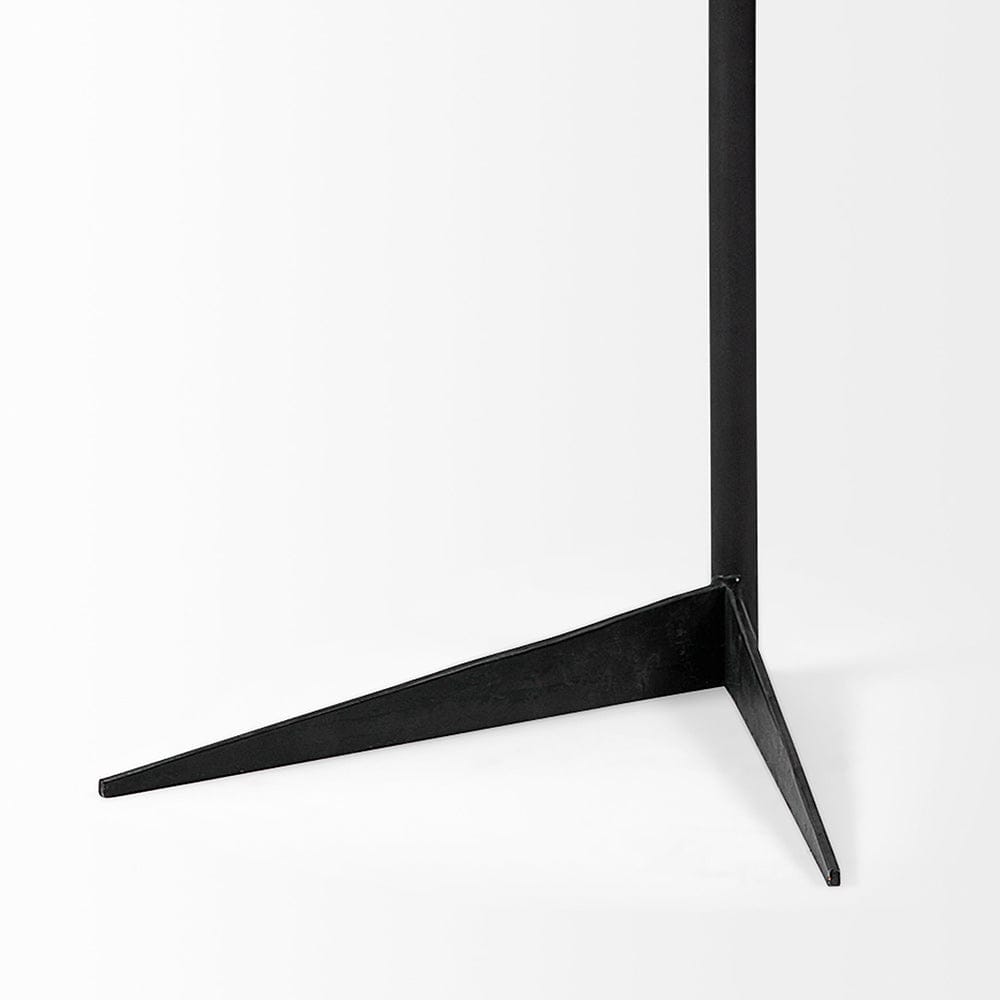 Mercana - Ballatine II 15L x 15W x 27L White Marble Round Top White w/ Black Metal Base Accent Table - 68487 view 9