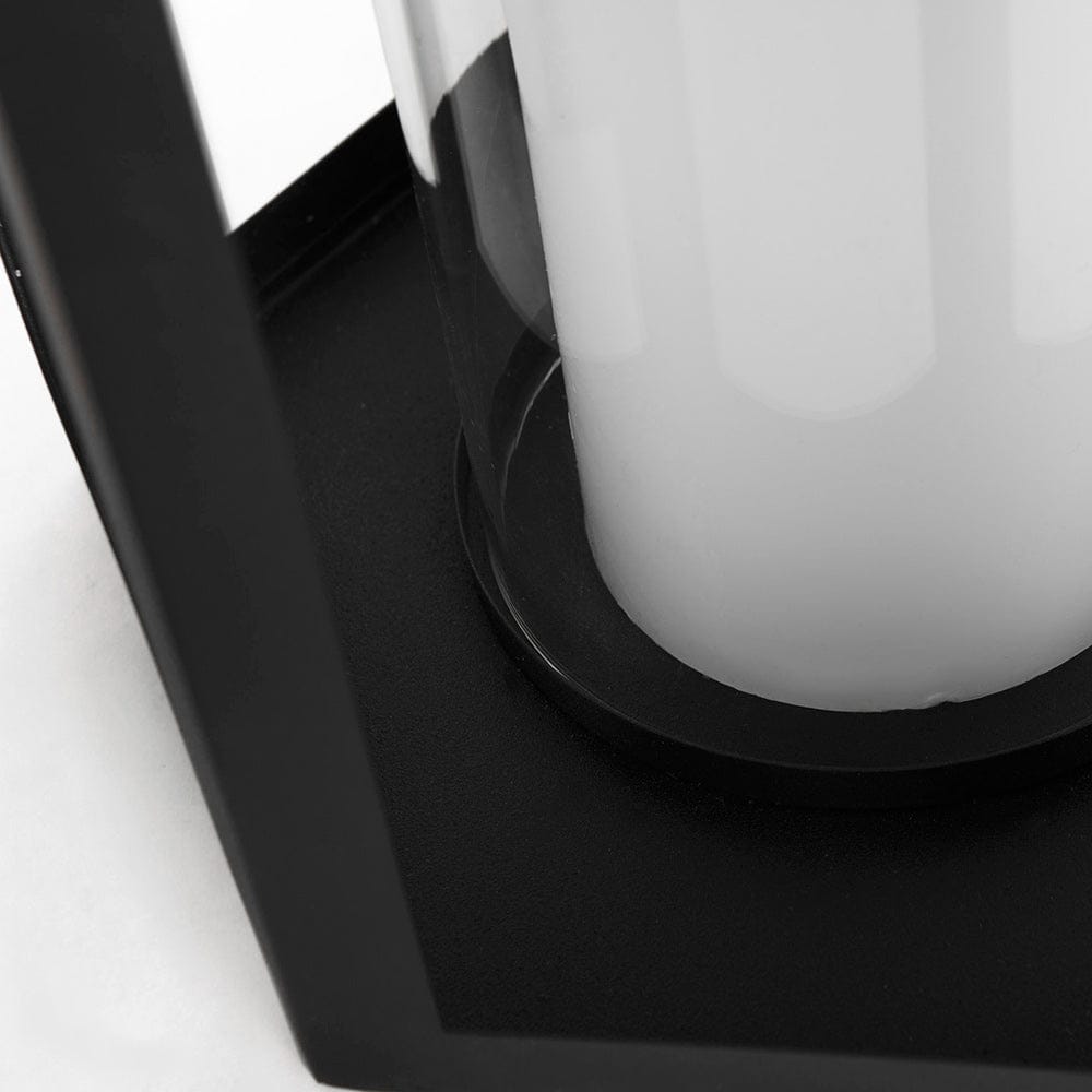 Mercana - Balley 9.4L x 9.4W x 19.7H Set of Two Matte Black Metal Hexagonal Candle Holder Lanterns - 69532 view 6