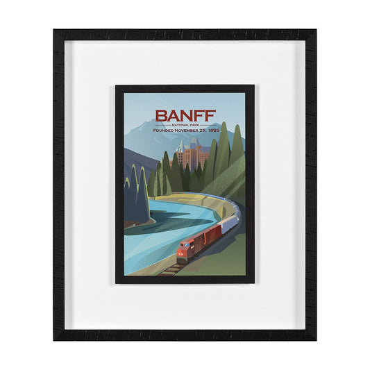 Mercana - Banff Go Canada M by Mercana Studio a Framed Art Print Matted under Glass - 15821 view 1