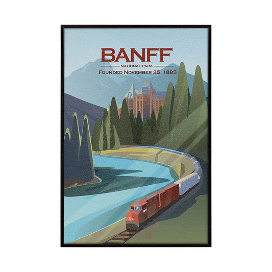 Mercana - Banff Go Canada SM by Mercana Studio a Hand Embellished Decograph Framed Art Print - 15820 view 1