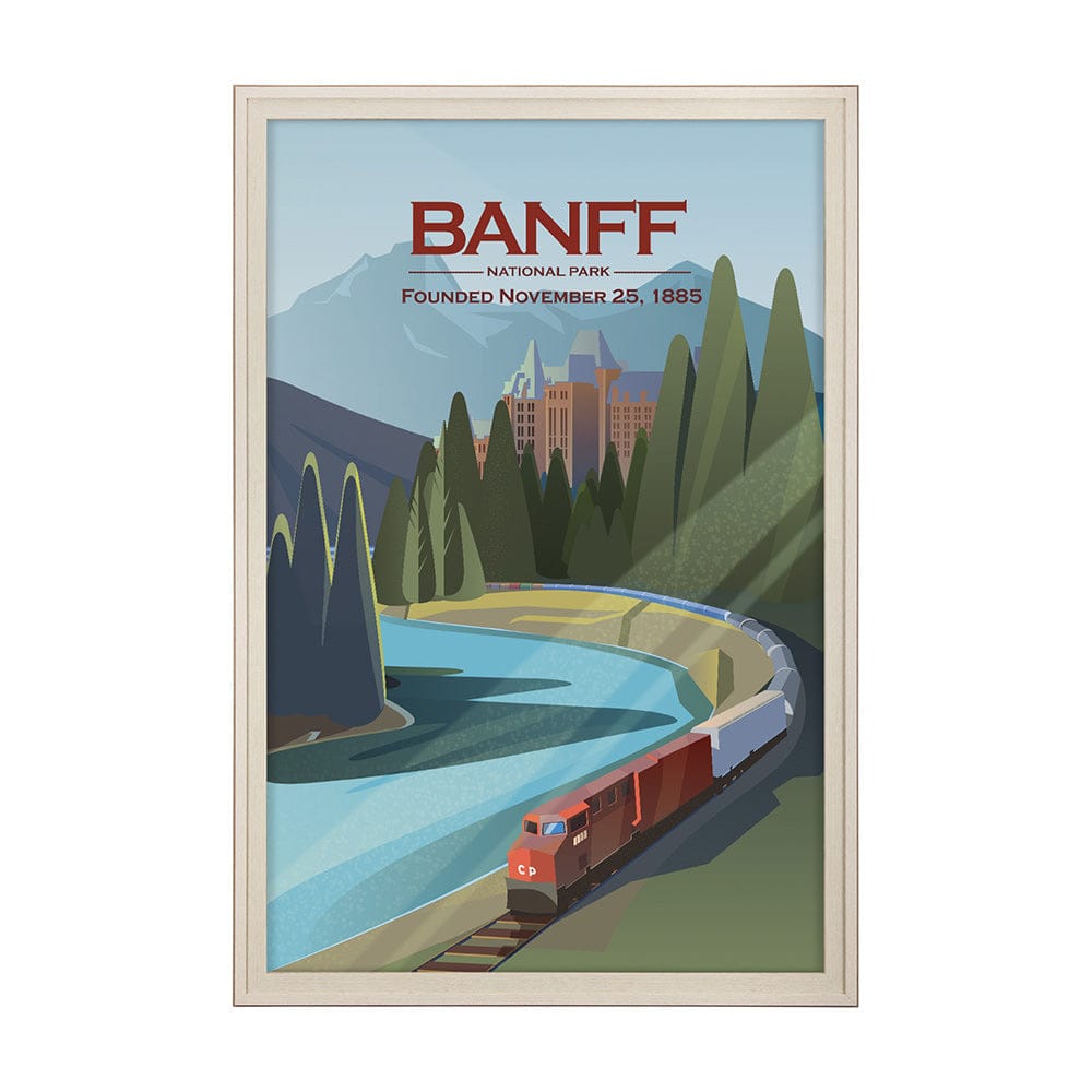 Mercana - Banff Go Canada XL by Mercana Studio a Hand Embellished Decograph Framed Art Print under Glass - 15823 view 1