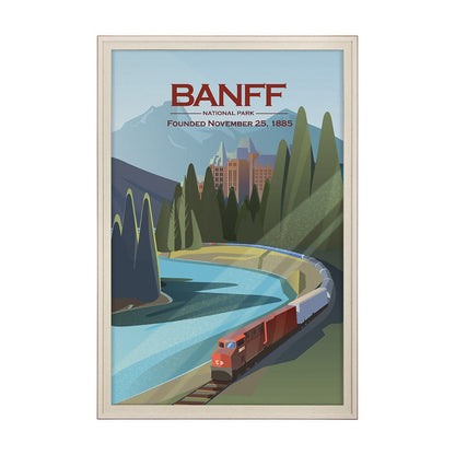 Mercana - Banff Go Canada XL by Mercana Studio a Hand Embellished Decograph Framed Art Print under Glass - 15823 view 1