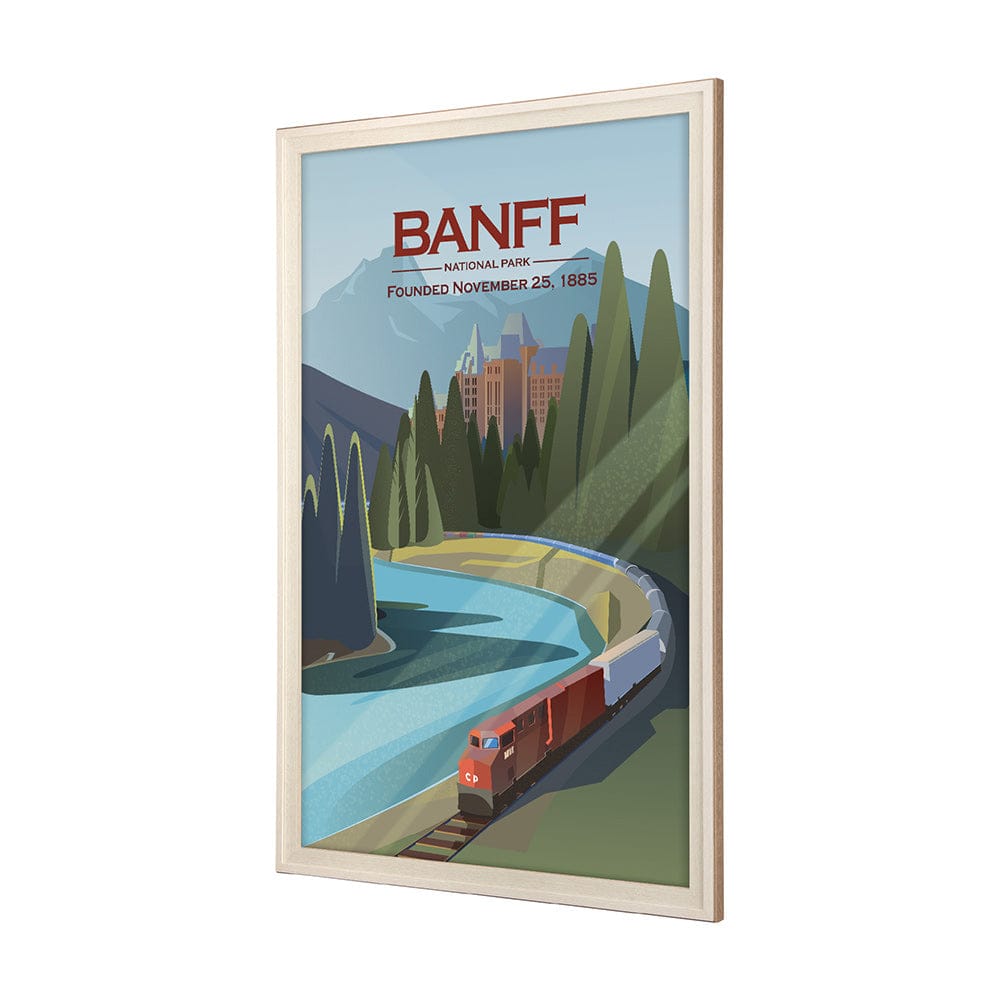 Mercana - Banff Go Canada XL by Mercana Studio a Hand Embellished Decograph Framed Art Print under Glass - 15823 view 2