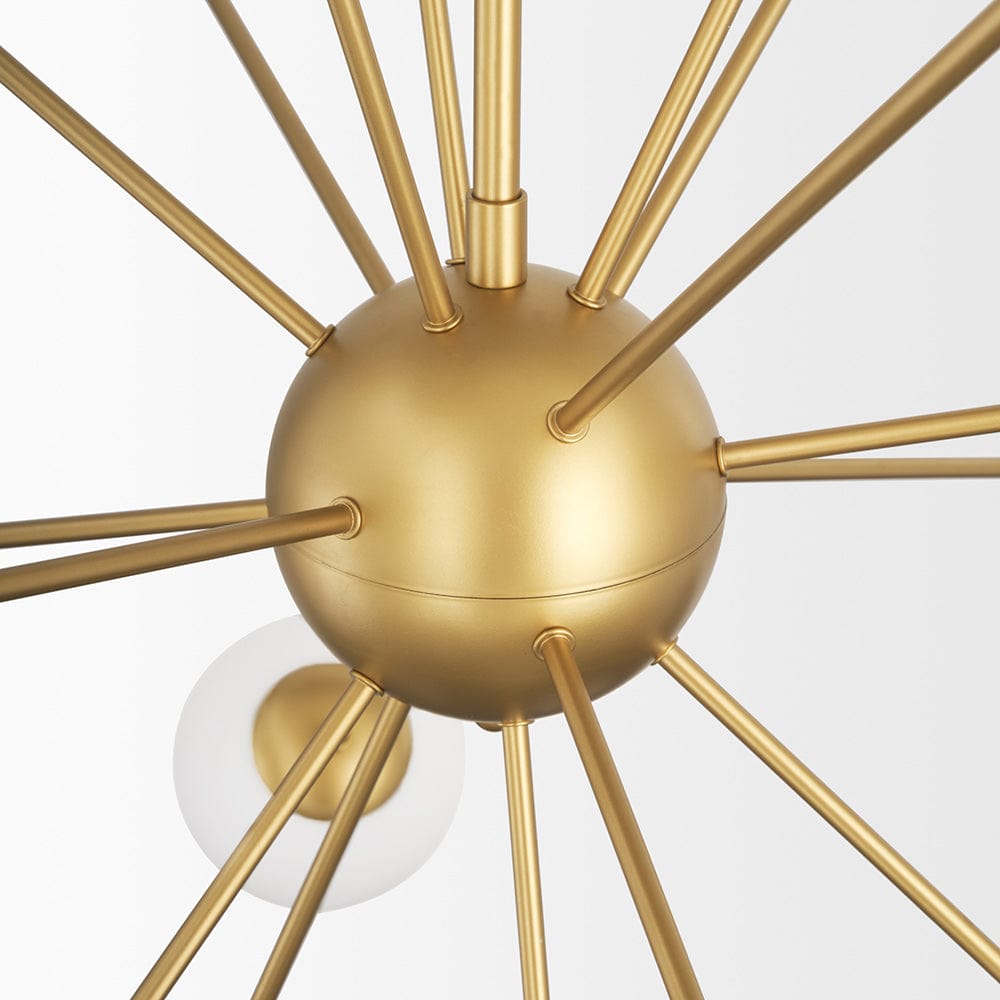 Mercana - Barbara Brushed Gold Metal w/ Frosted Glass Globes 18-Light Chandelier - 70441_CLOSEOUT view 5