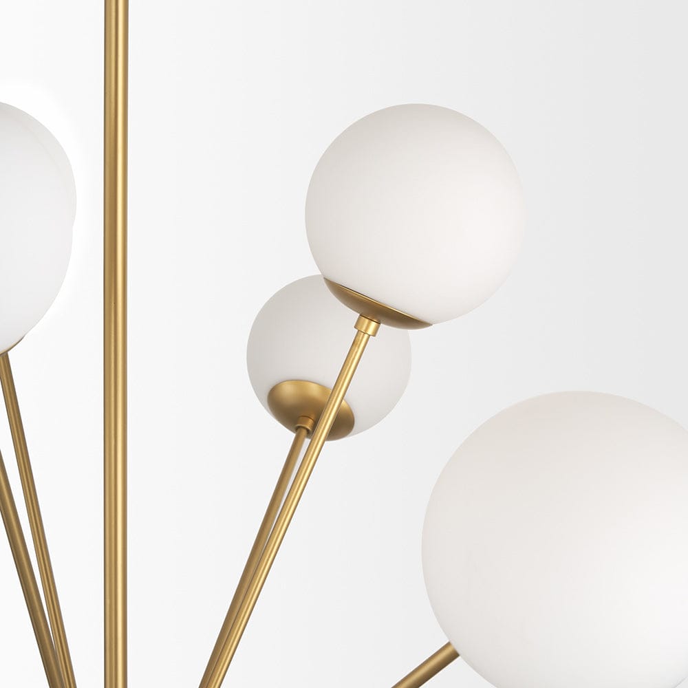 Mercana - Barbara Brushed Gold Metal w/ Frosted Glass Globes 18-Light Chandelier - 70441_CLOSEOUT view 6