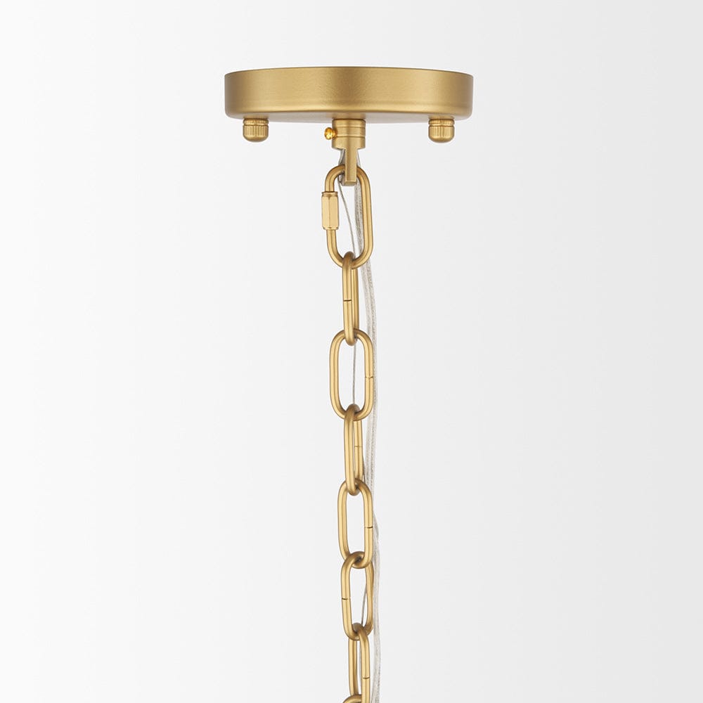 Mercana - Barbara Brushed Gold Metal w/ Frosted Glass Globes 18-Light Chandelier - 70441_CLOSEOUT view 7
