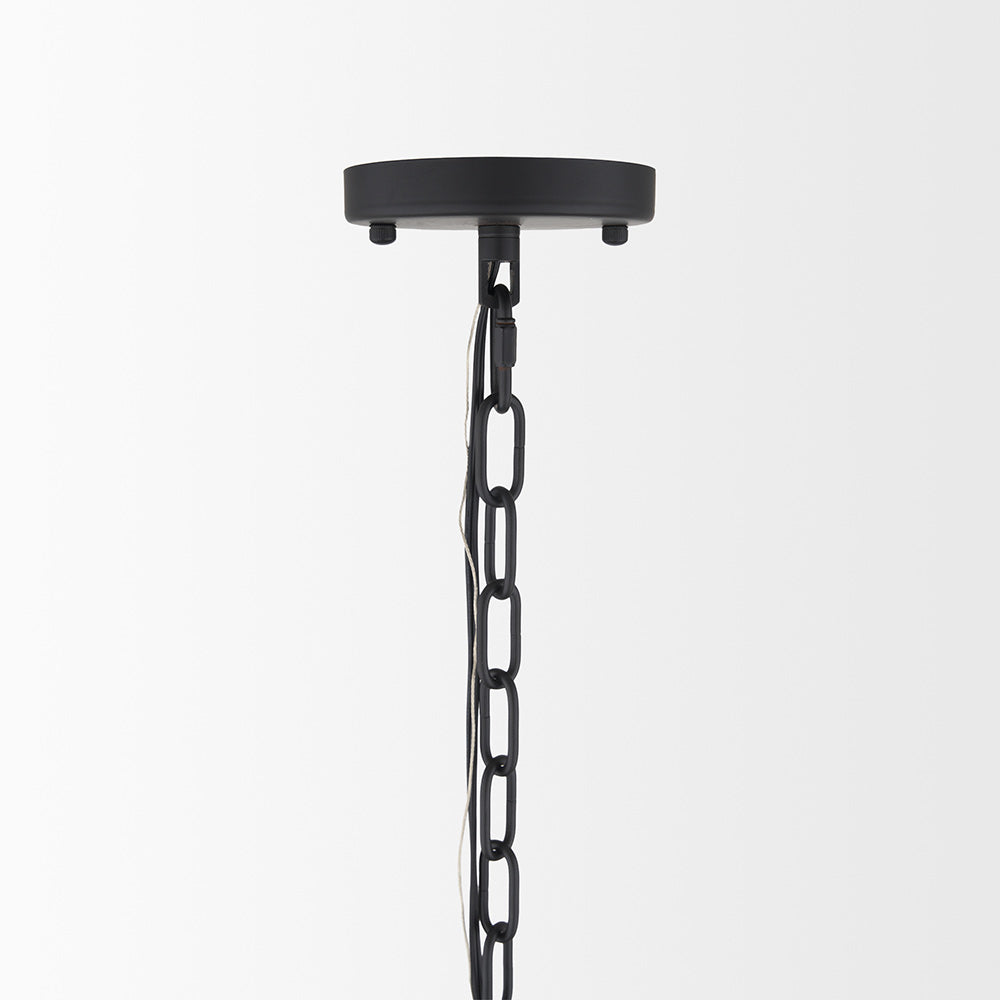 Mercana - Barbara Matte Black Metal w/ Frosted Glass Globes 11-Light Chandelier - 70459 view 4