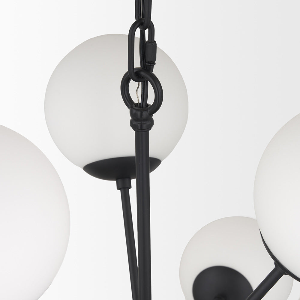 Mercana - Barbara Matte Black Metal w/ Frosted Glass Globes 11-Light Chandelier - 70459 view 6
