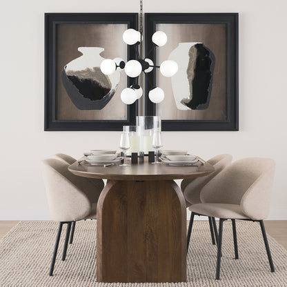 Mercana - Barbara Matte Black Metal w/ Frosted Glass Globes 11-Light Chandelier - 70459 view 9