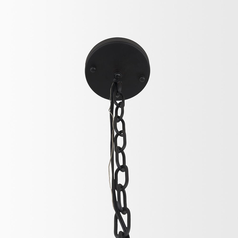 Mercana - Barbara Matte Black Metal w/ Frosted Glass Globes 18-Light Chandelier - 70458 view 5