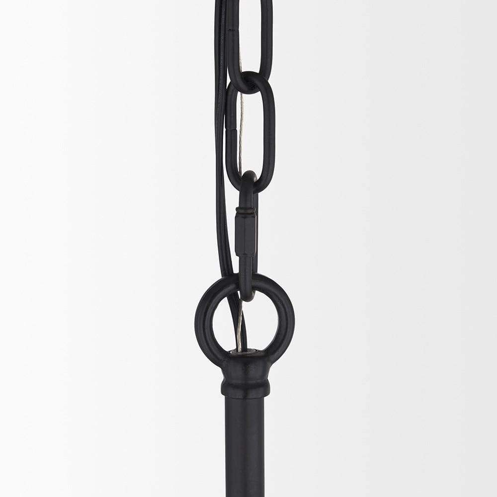 Mercana - Barbara Matte Black Metal w/ Frosted Glass Globes 18-Light Chandelier - 70458 view 6