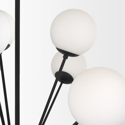 Mercana - Barbara Matte Black Metal w/ Frosted Glass Globes 18-Light Chandelier - 70458 view 8