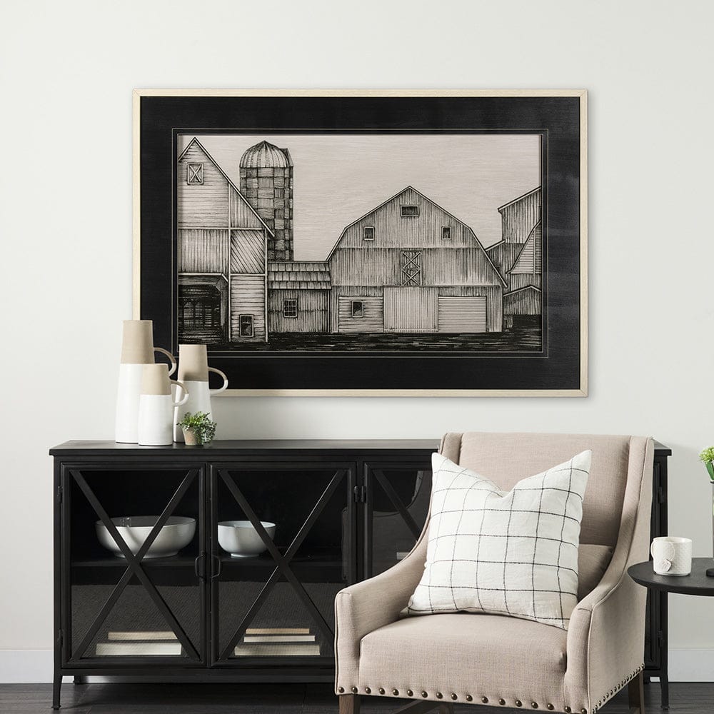 Mercana - Barn Buildings I by CV a Hand Embellished Textured Framed Art Print Matted under Glass - 14923 view 8