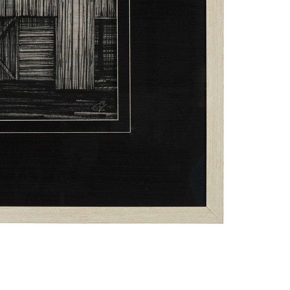 Mercana - Barn Buildings II by CV a Hand Embellished Textured Framed Art Print Matted under Glass - 14924 view 3