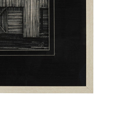 Mercana - Barn Buildings II by CV a Hand Embellished Textured Framed Art Print Matted under Glass - 14924 view 3