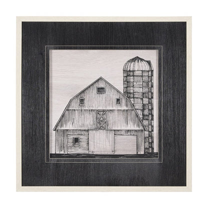 Mercana - Barn Buildings II by Mercana Studio a Hand Embellished Textured Framed Art Print Matted under Glass - 15128 view 1