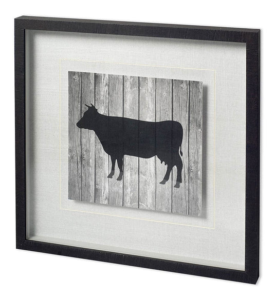 Mercana - BARN COW by TANDI VENTER a Hand Embellished Textured Framed Art Print Matted under Glass - 11835 view 1