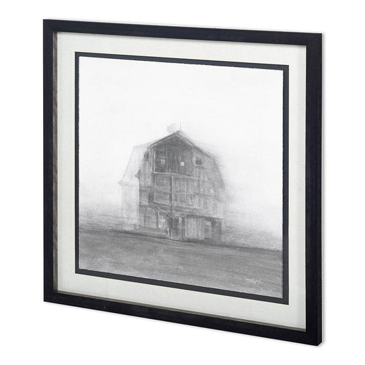 Mercana - Barn House in Wind II by Mercana Studio Hand Embellished Textured Framed Art Print Matted under Glas - 11654 view 1