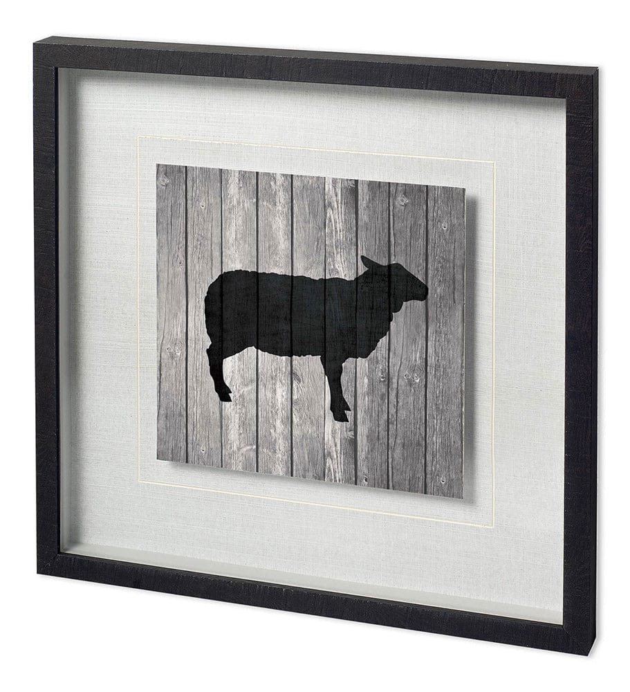 Mercana - BARN SHEEP by TANDI VENTER a Hand Embellished Textured Framed Art Print Matted under Glass - 11836 view 1