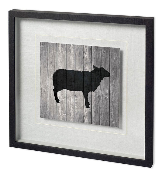 Mercana - BARN SHEEP by TANDI VENTER a Hand Embellished Textured Framed Art Print Matted under Glass - 11836 view 1