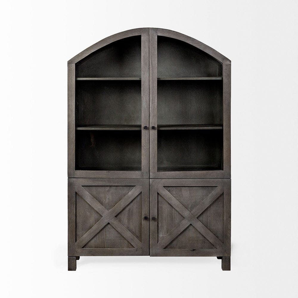Mercana - Barrett 48.5L X 17.25W X 73H Gray Solid Wood Display Cabinet - 67846_CLOSEOUT view 2