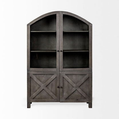 Mercana - Barrett 48.5L X 17.25W X 73H Gray Solid Wood Display Cabinet - 67846_CLOSEOUT view 2