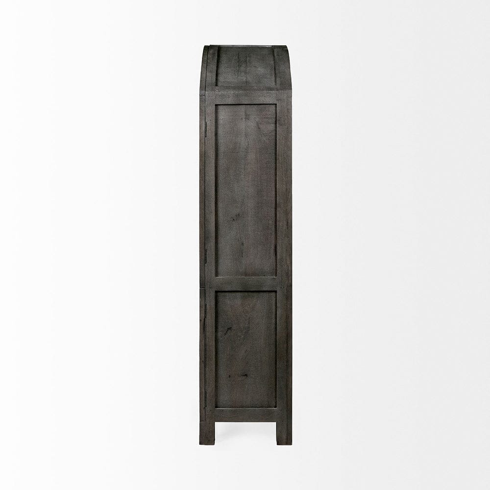 Mercana - Barrett 48.5L X 17.25W X 73H Gray Solid Wood Display Cabinet - 67846_CLOSEOUT view 3