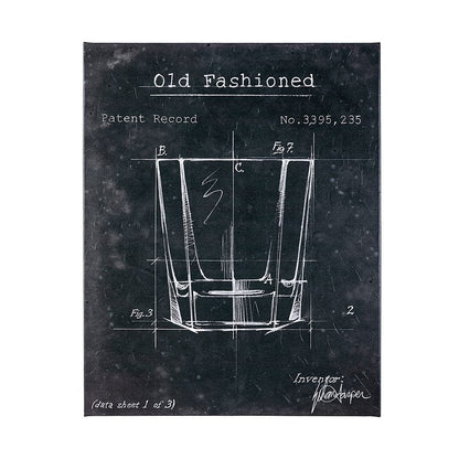 Mercana - Barware Blueprint I by Mercana Studio a Hand Embelished Textured Canvas - 100533-S view 1