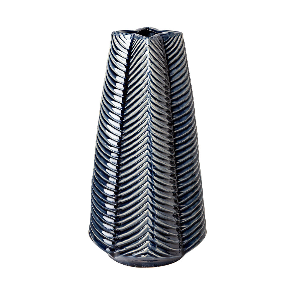 Mercana - Bashir II Large Dark Navy Gloss Ceramic Vase - 68616 view 1