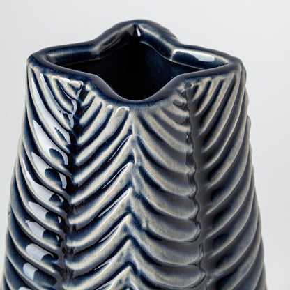 Mercana - Bashir II Large Dark Navy Gloss Ceramic Vase - 68616 view 4