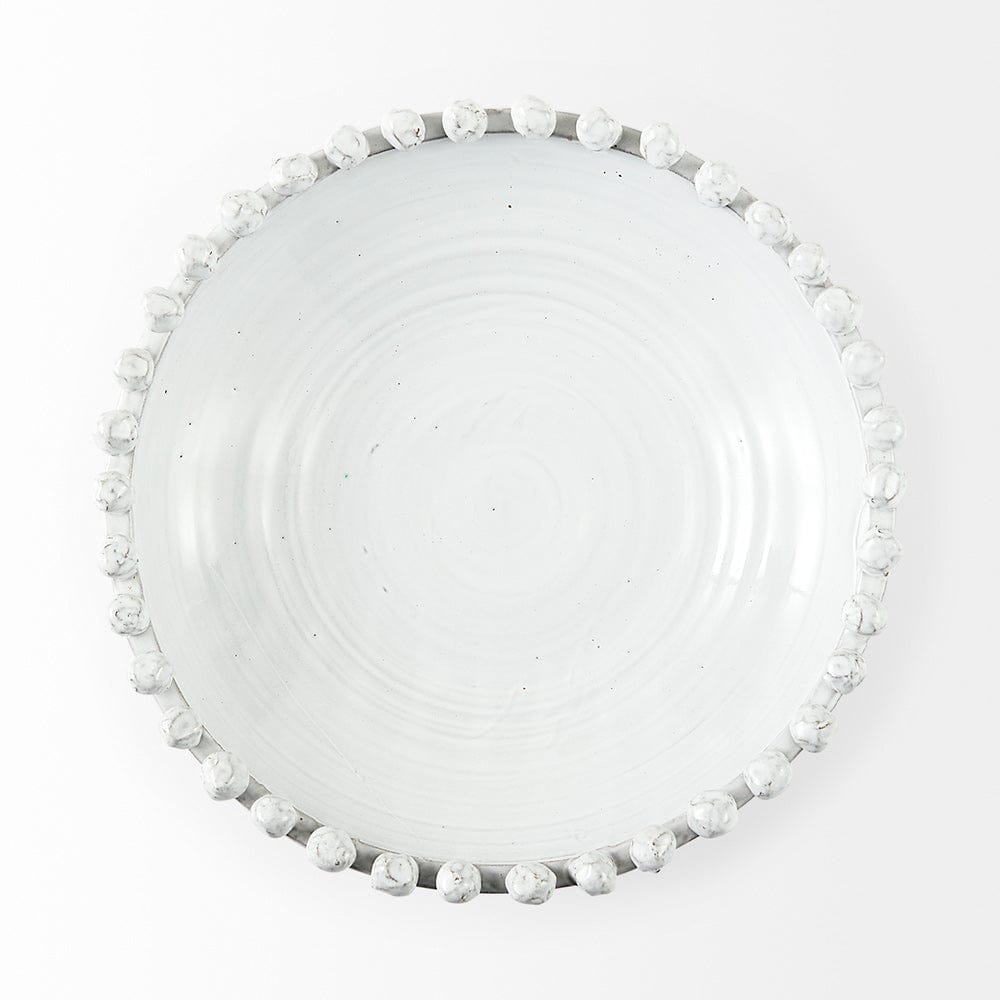 Mercana - Basin 16" Round Off-White Glazed Decorative Bowl - 67677 view 2