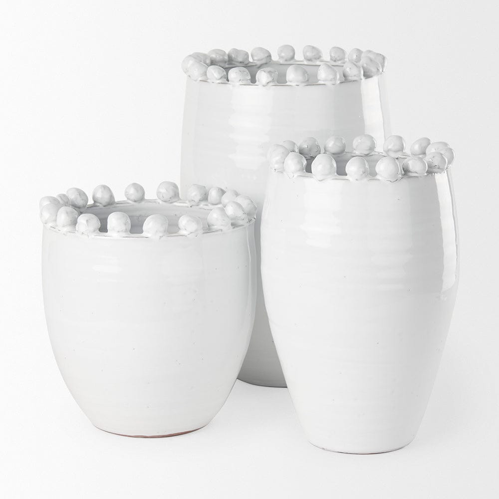 Mercana - Basin Medium Off-White Glazed Vase - 70163 view 7