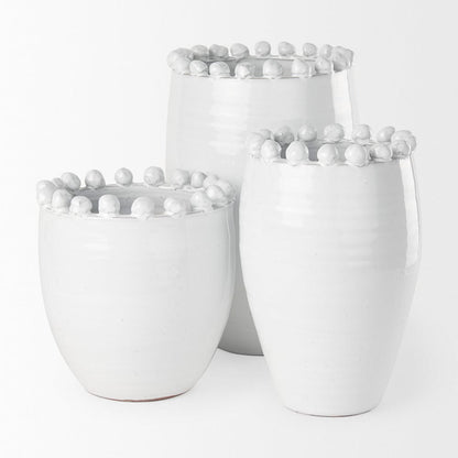 Mercana - Basin Medium Off-White Glazed Vase - 70163 view 7