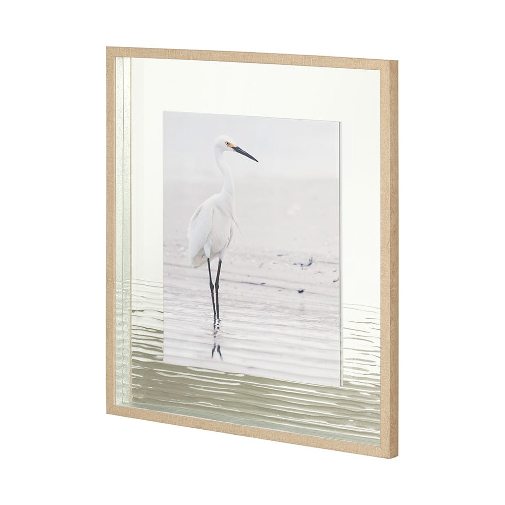 Mercana - Beach Egret by Wink Gaines a Hand Embellished Textured Framed Art Photograph Matted under Glass - 12399 view 1
