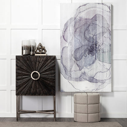 Mercana - Beacon 20.5"H Cream Fabric w/ Metal Tacks Round Ottoman - 50271_CLOSEOUT view 3